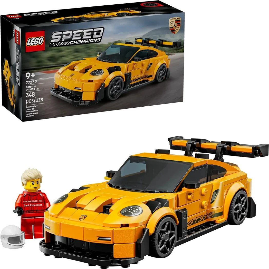 Set LEGO Speed Champions Porsche 911 GT3 RS 77239, 348 pjesë, portokalli