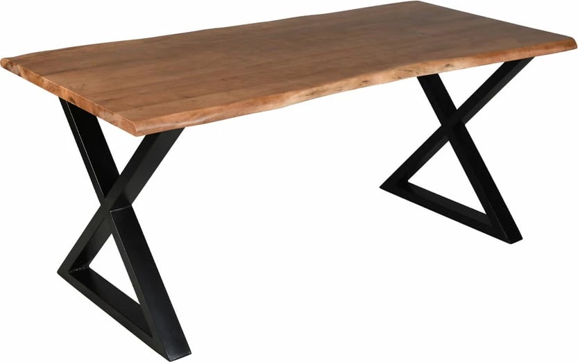 Tavolinë MINGLE, ngjyrë arre, këmbë të zeza, 180x80x76cm