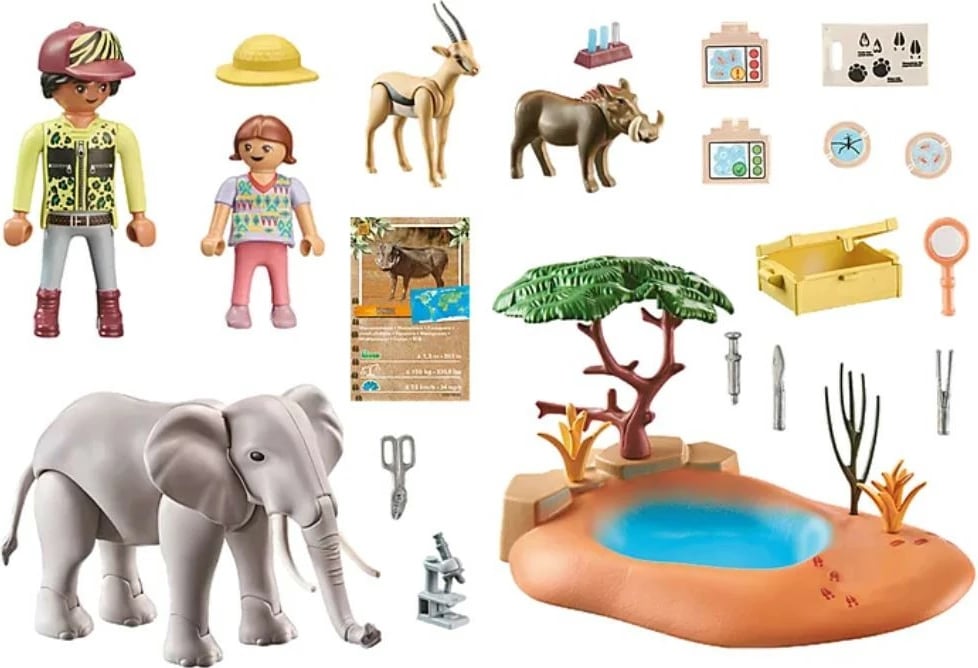 Set figurash Playmobil Wiltopia 71294 Waterhole Trip, plastikë, 14 pjesë
