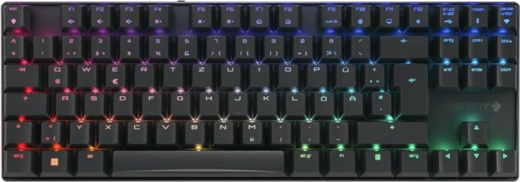 Tastierë Cherry MX 8.2 TKL Wireless RGB, Wireless, RF Wireless + Bluetooth, Mekanike, QWERTZ, RGB LED, E zezë