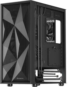 Kasë Natec Genesis Diaxid 605F, Midi Tower, ATX, USB-C, e zezë Kasë Natec Genesis Diaxid 605F, Midi Tower, ATX, USB-C, e zezë