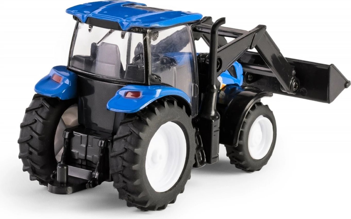 Traktor lodër Daffi New Holland T6 me rimorkio, metal dhe plastikë, Blu e Zi