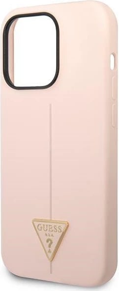 Mbështjellës Guess GUHCP14LSLTGP për iPhone 14 Pro 6.1", silikon, rozë