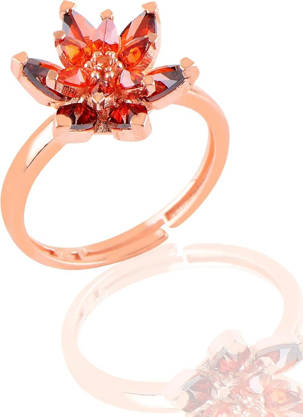 Unazë argjendi, ngjyrë rozë e kuqe, Jumeon, 10384KIRMIZI