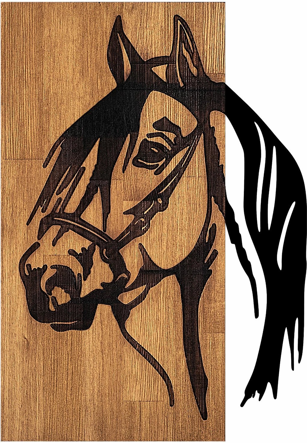 Aksesor dekorativ muri, dru dhe metal, dizajn kali, Wallity, 40x3x58cm