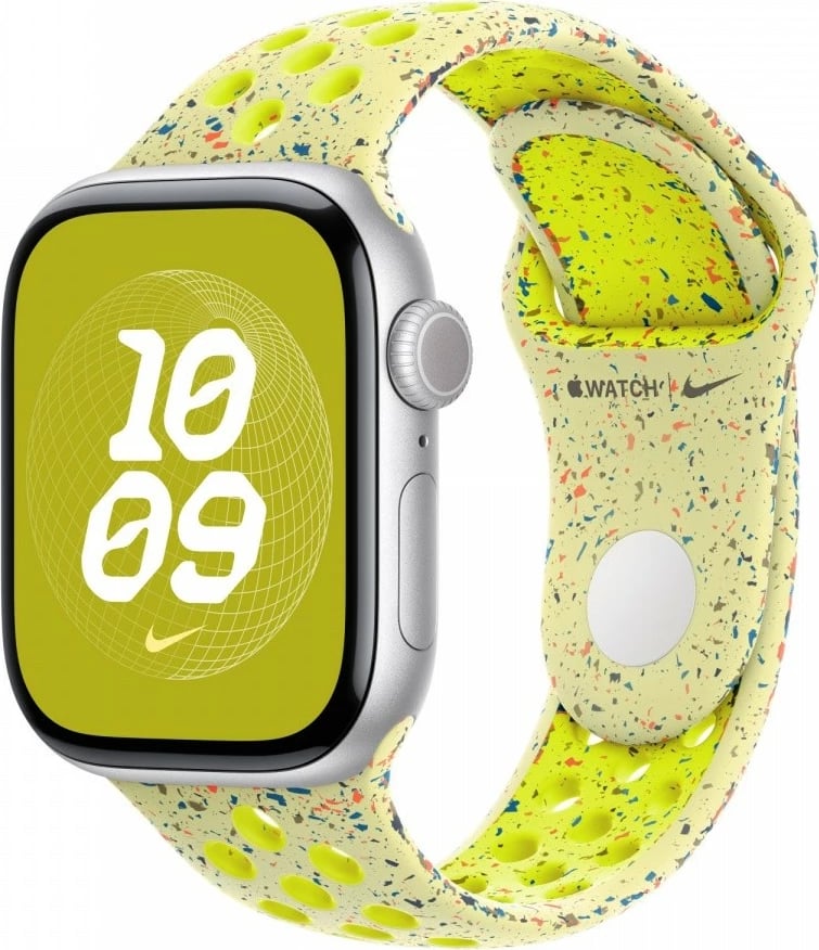 Rrip sportiv Nike për Apple Watch, 42 mm, M/L, gjelbër-verdhë