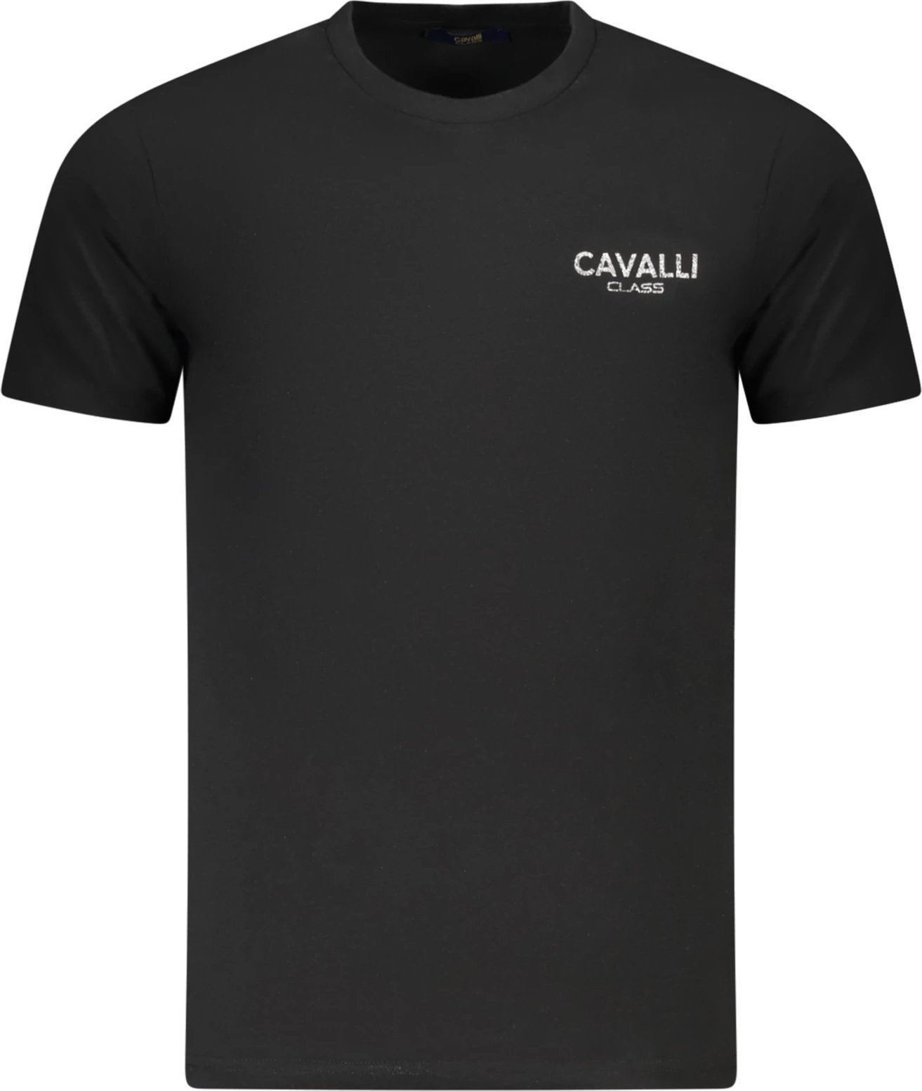 Maicë për meshkuj CAVALLI CLASS me menge të shkurta, e zezë