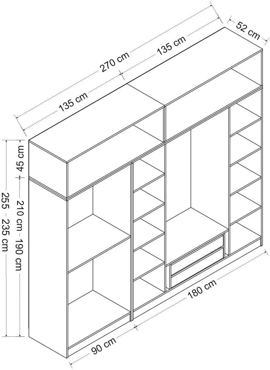 Dollap Skye Decor, ngjyrë antracit, Kale - 5239