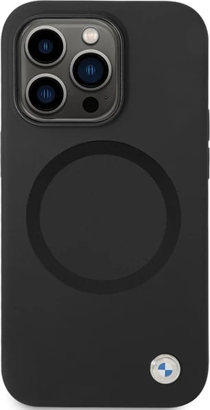 Mbështjellës BMW BMHMP14XSILBK2 për iPhone 14 Pro Max 6.7", Liquid Silicone MagSafe, Zi