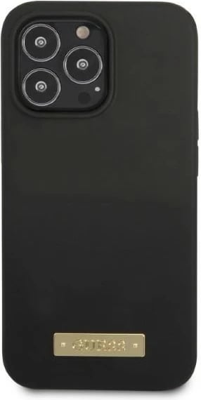 Mbështjellës Guess GUHMP13LSPLK për iPhone 13 Pro/13 6.1", silikon, MagSafe, zi