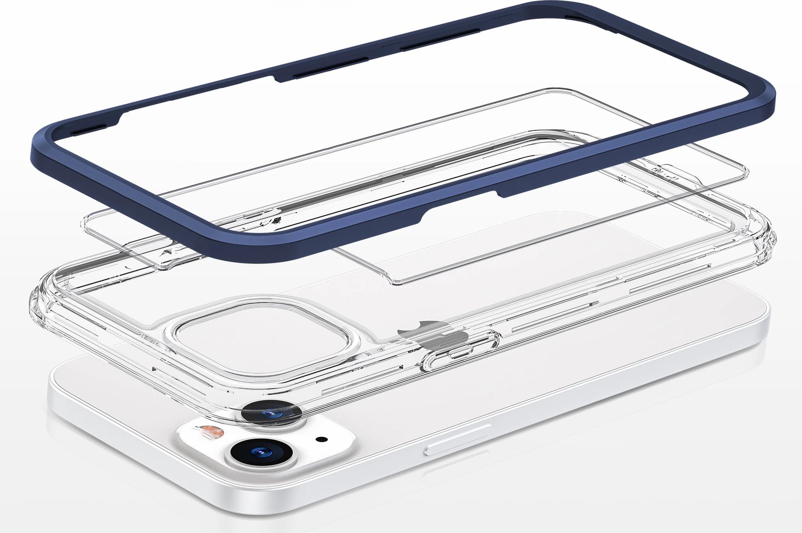 Mbështjellës Hurtel Hybrid Armor Clear 3in1 për iPhone 13 mini, Kaltër/Transparent