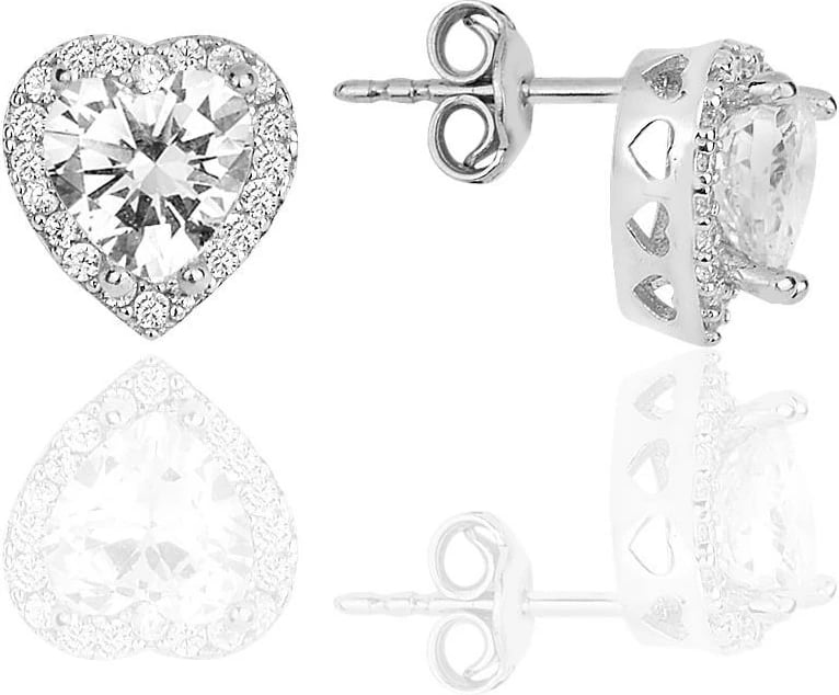 Vathë argjendi, zemër, të bardhë, Jumeon, SGTL12083, 9mm