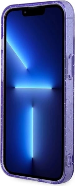 Mbështjellës Guess Glitter Gold MagSafe për iPhone 14, Violet