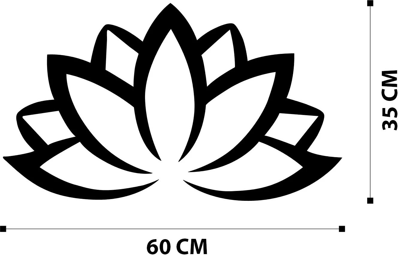 Aksesor dekorativ për mur, lule lotus metalike, Wallity, 60x35cm