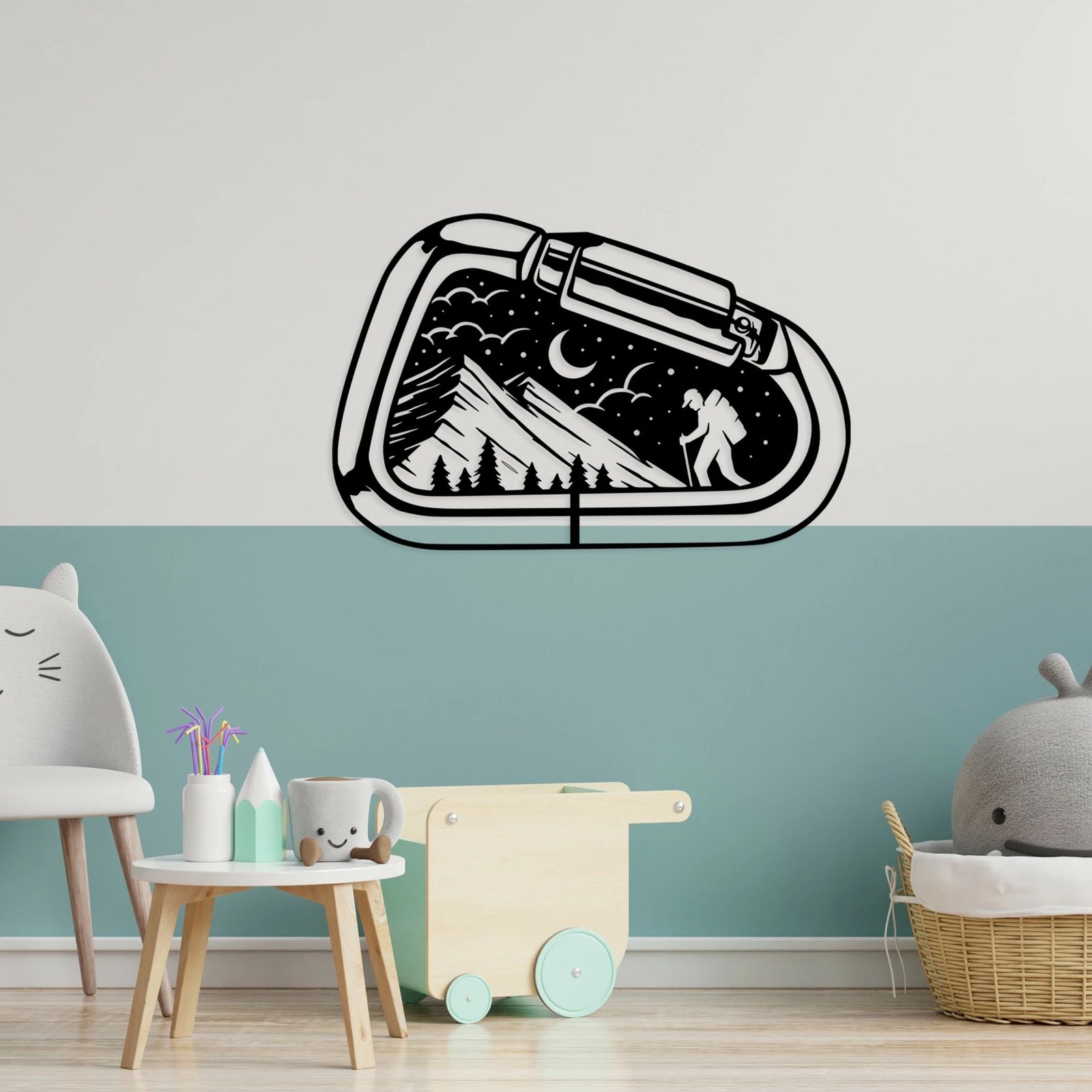 Aksesor dekorativ metalik për mur, Wallity, Camp Life