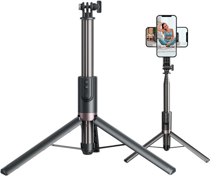 Selfie stick me tripod Telesin TE-RCSS-003, 130cm, me telekomandë, i zi