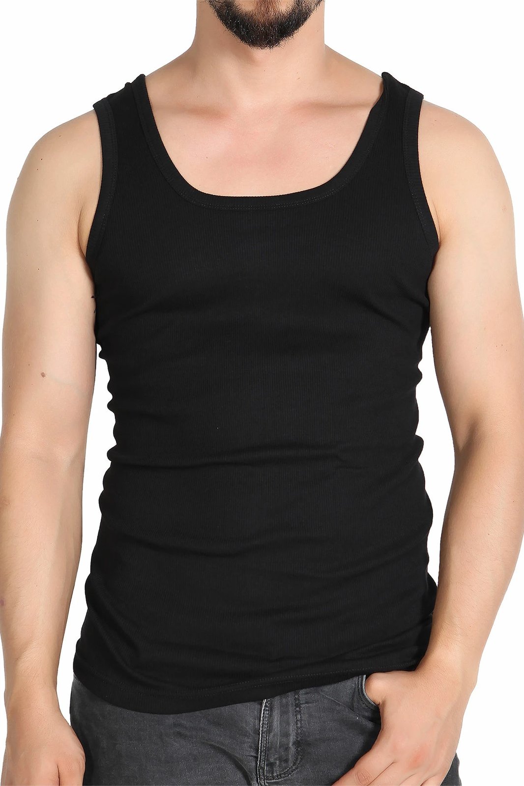 Fanellë e brendshme për burra, Jumeon, e zezë, 001-021005