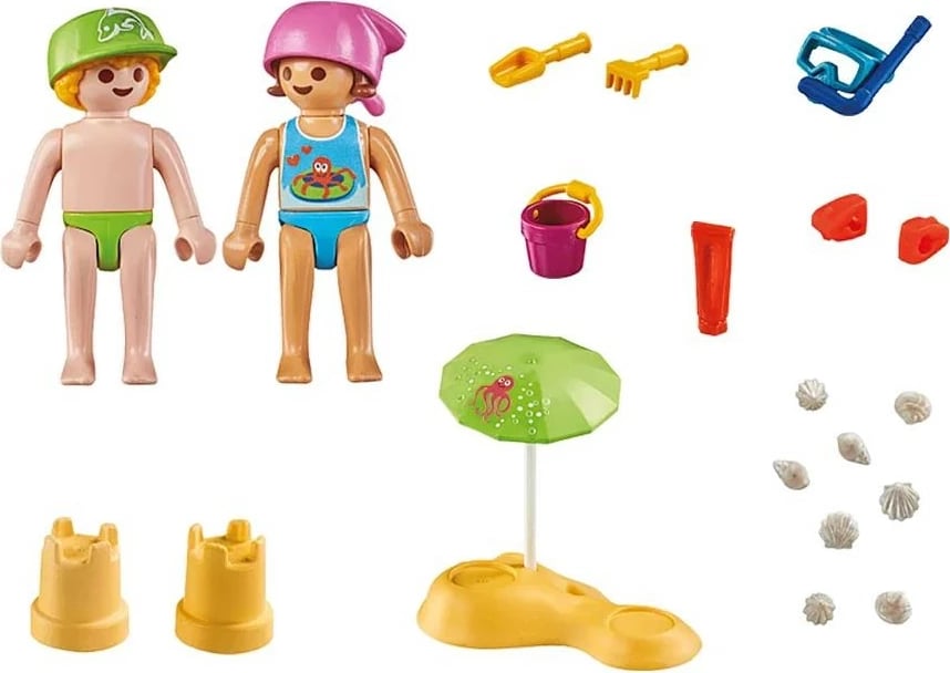 Set figurina Playmobil Special Plus 71581, fëmijë dhe kështjellë rëre, 26 pjesë