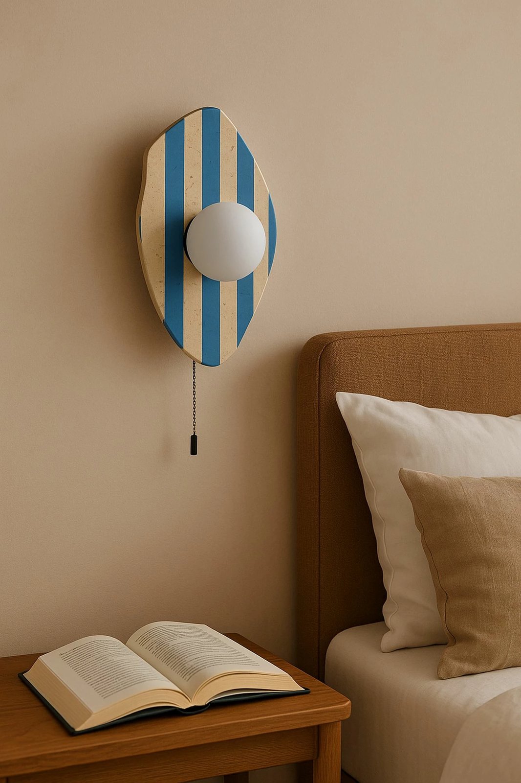 Llambë muri Opviq, Sıde, ngjyrë bezhë, bardhë, kaltër