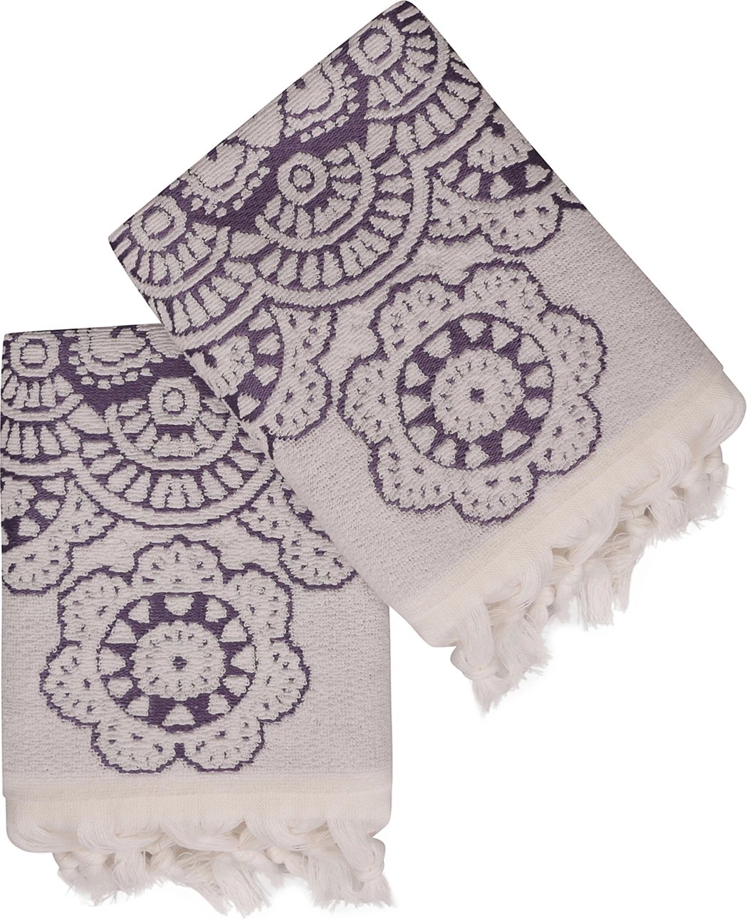 Set peshqirësh duarsh (2 copë), Mijölnir, Marcello, ngjyrë e purpurt dhe ecru