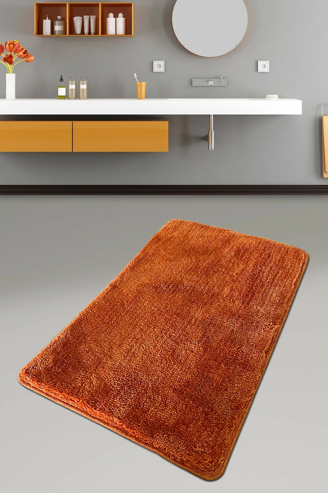 Tapet për banjo akrilik, ngjyrë salmon, Mijolnir, 60x100cm