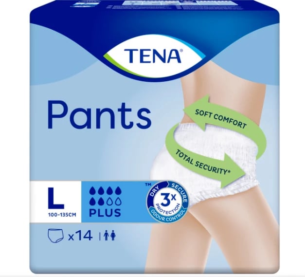 Pelenë për të rritur uniseks TENA Pants Plus Large 14 copë