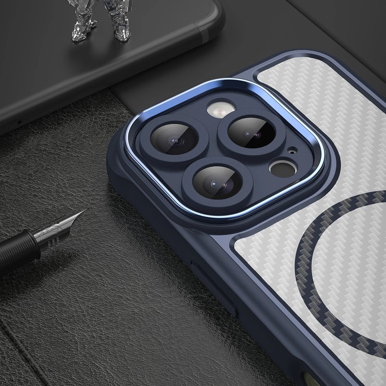 Mbështjellës Hurtel Leading Series MagSafe për iPhone 16 Pro Max, Silikon, Blu