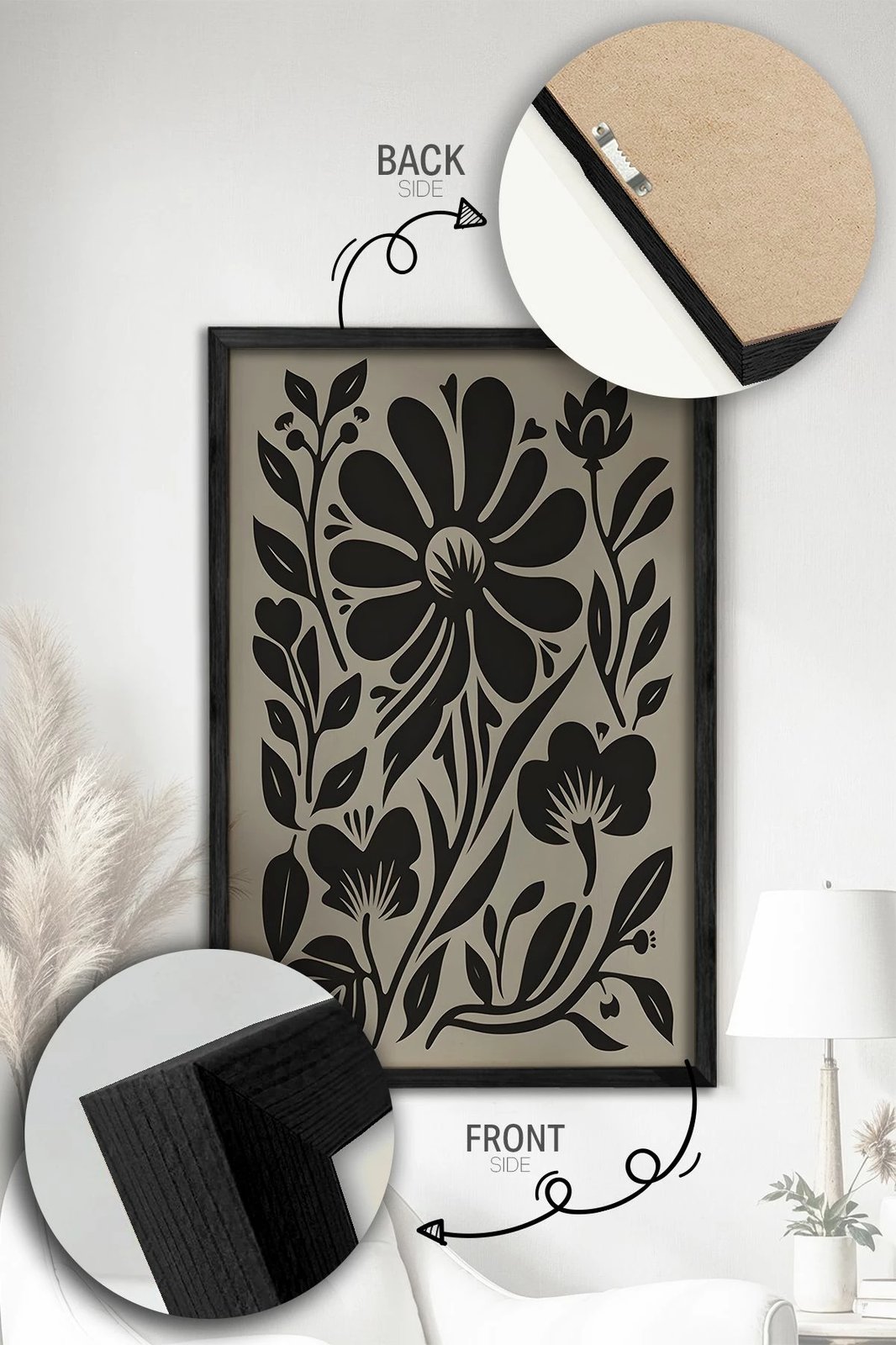 Pikturë dekorative me kornizë (3 copë), Wallity, Ersy3Syhcrv62