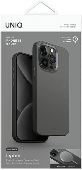 Mbështjellës UNIQ Lyden DS për iPhone 15 Pro Max 6.7", MagClick, gri-e zezë