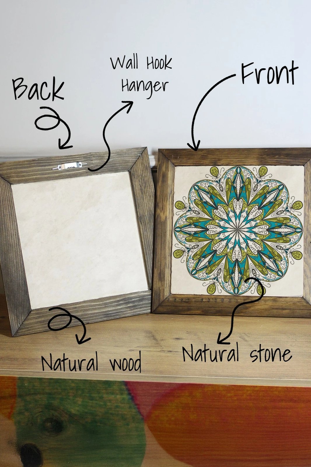 Pikturë dekorative me kornizë, Wallity, Ersytastablo33 - 16, shumëngjyrëshe, 15.5x15.5cm