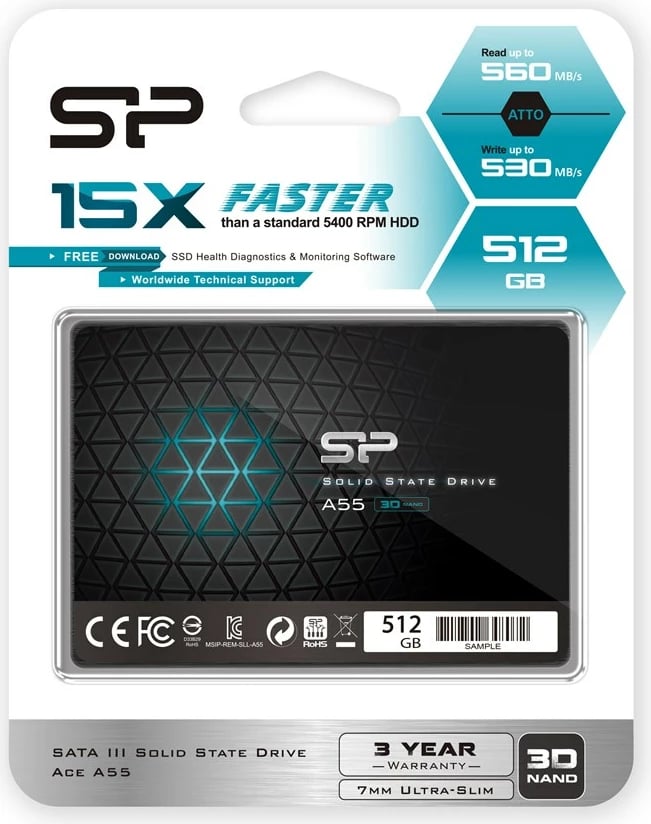 Disk SSD Silicon Power Ace A55, 2.5", 512GB