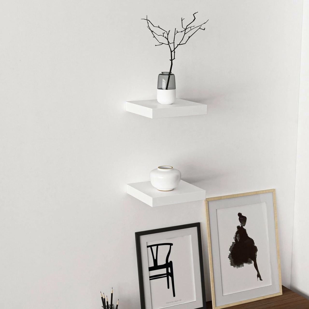 Raft muri Skye Decor, i bardhë, Gizli2 23