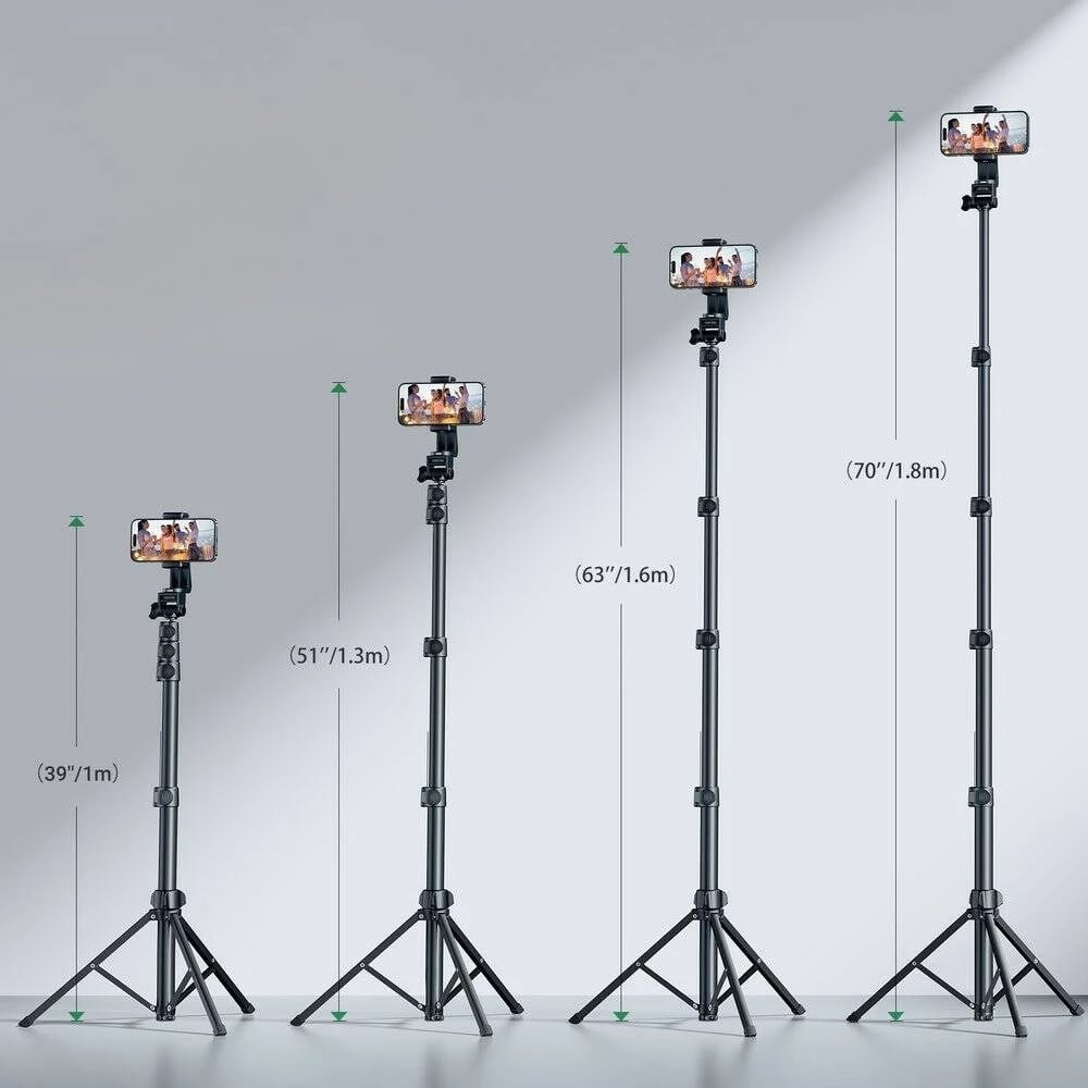 Selfie stick UGREEN LP680 me stativ dhe telekomandë, 1.8m, i zi