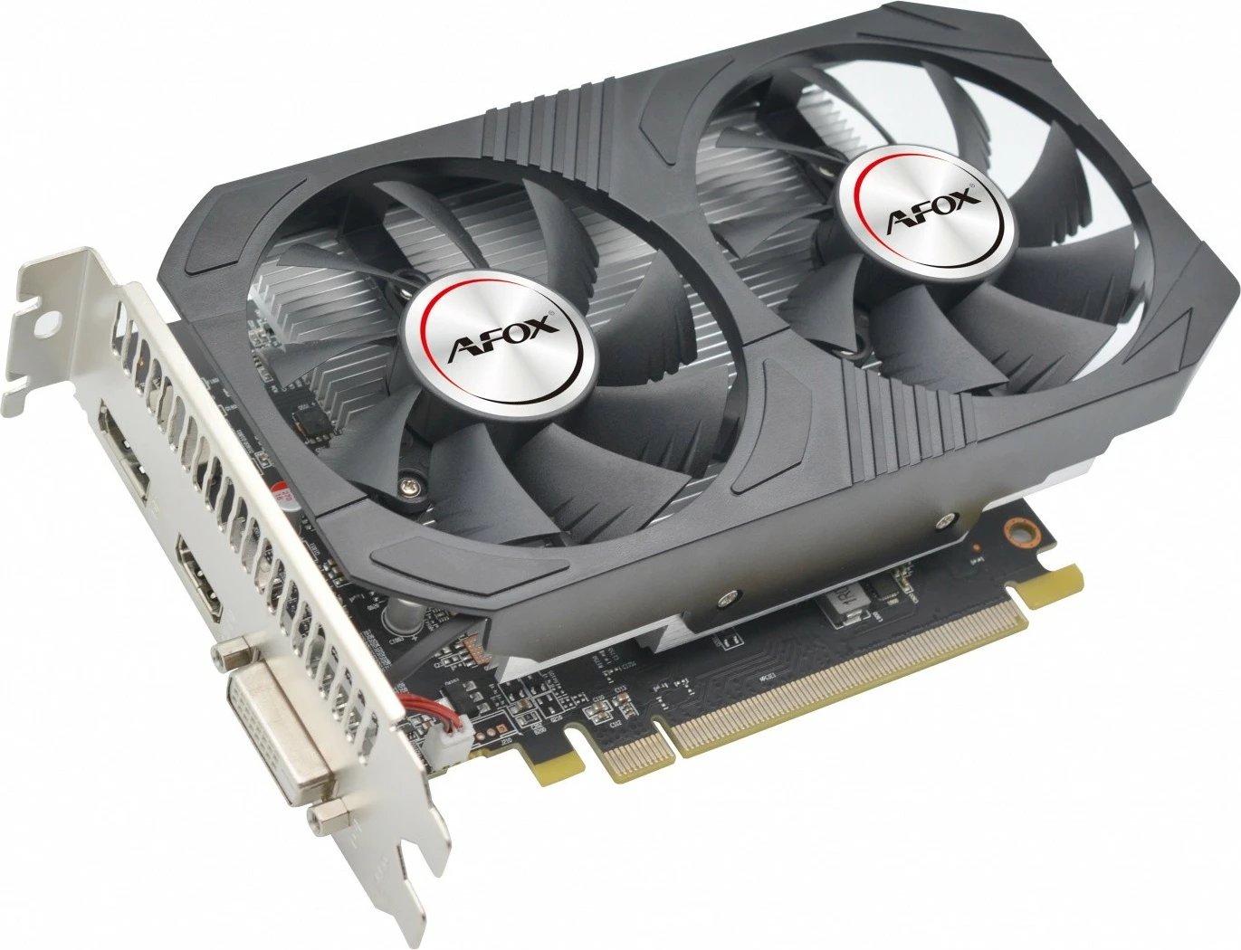 Kartelë grafike AFOX Radeon RX 550 4GB GDDR5 128-bit, DVI/HDMI/DP, PCIe 3.0, ftohje aktive me 2 ventilatorë, e zezë