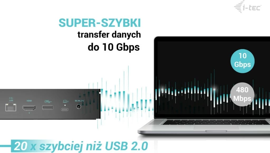 Kasë docking i-tec CA5MONITORDOCKPD, 5x 4K/60Hz, Power Delivery 100W, e zezë