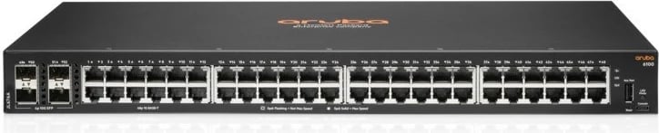 Switch Aruba 6100 JL676A, 48 porte Gigabit, 4 SFP+, kasë rack, i zi