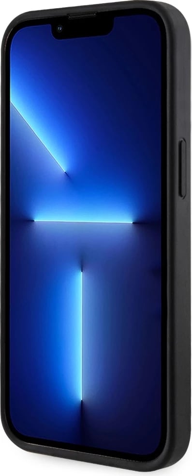 Mbështjellës Guess 4G Stripes me portofol MagSafe për iPhone 15, i zi