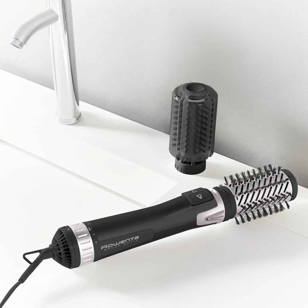 Furçë elektrike për flokë Rowenta Brush Activ' Dry & Style CF9550, 1000 W, e zezë