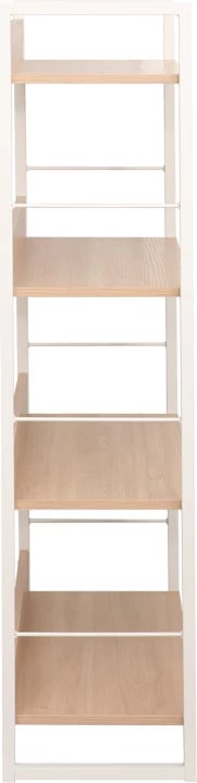 Raft librash Dorfie, ngjyrë natyrale me metal të bardhë, 70x30x124.5cm