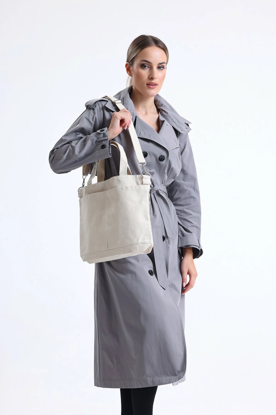 Çantë tote Zoozie Bags, krem, 2062