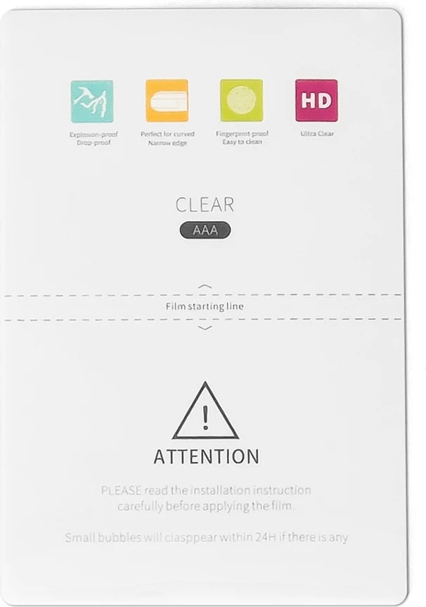 Mbrojtëse ekrani hidrogel Hurtel, 50 copë, 18x12cm, Transparente