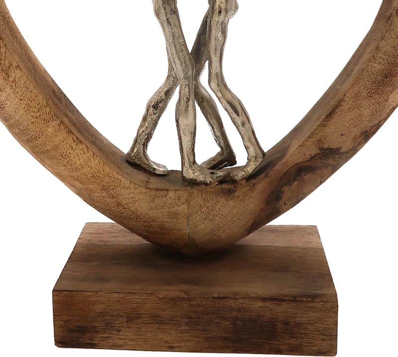 Dekorim tavoline zemër Vrame Inart dru mango-alumin 32x9x35cm Dekorim tavoline zemër Vrame Inart dru mango-alumin 32x9x35cm