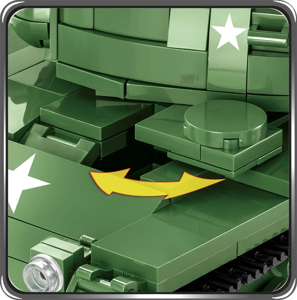 Set lodrash ndërtimi Cobi Klocki M41A3 Walker Bulldog, 625 pjesë, 2 figurina, Jeshile