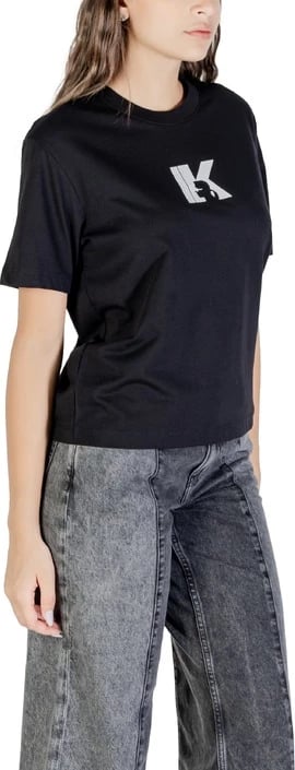 Maicë Karl Lagerfeld Jeans femra e zezë