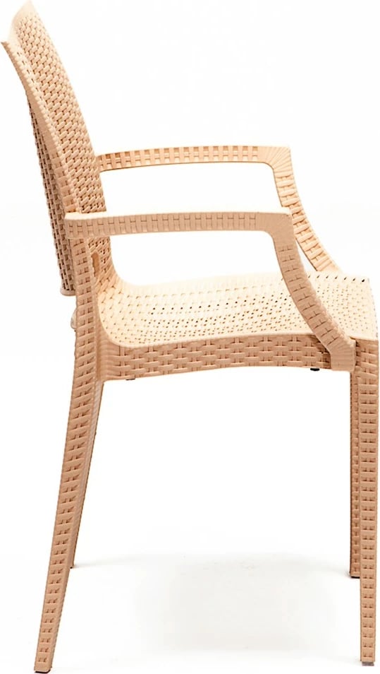 Tavolinë me karrige për terasë, 5 copë, Skye Decor, ratan, ngjyrë kapuçino, 80x80cm