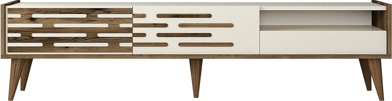 Komodë TV Skye Decor, Valensiya, ngjyrë arre dhe krem