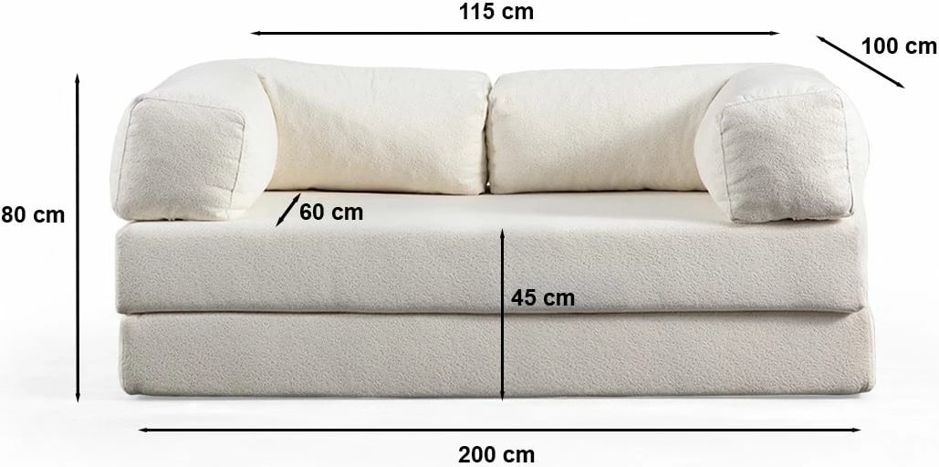 Divan-krevat dy-vendësh Atelier del Sofa, Via Con, i bardhë