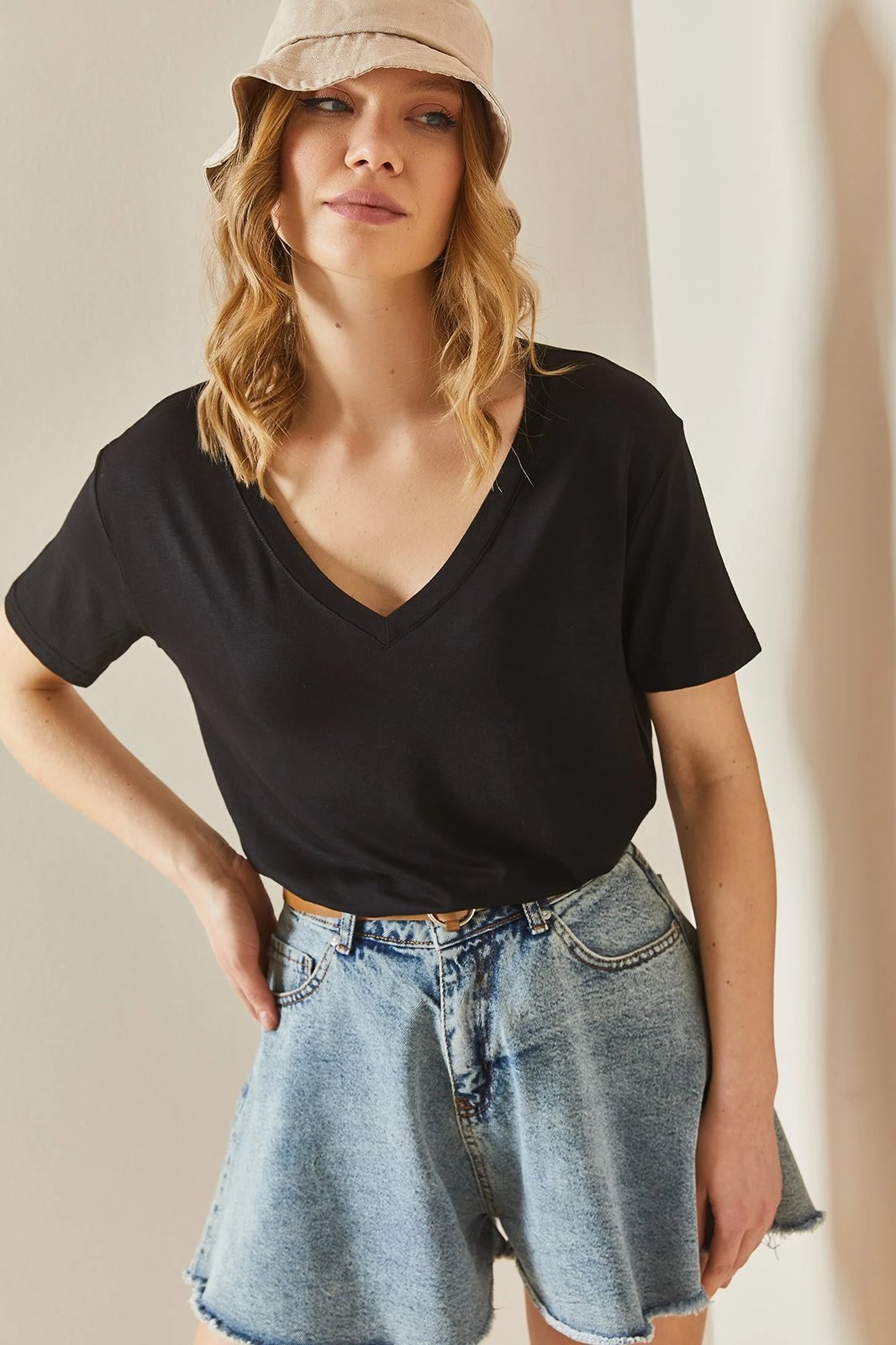 Bluzë e zezë për femra Jumeon, 3YXK1-47009