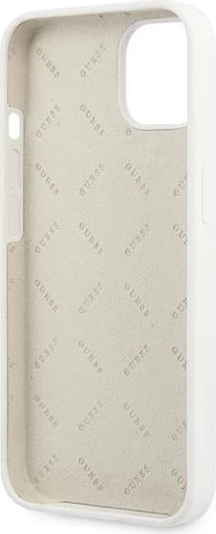 Mbështjellës Guess GUHCP13SLS4GGWH për iPhone 13 mini 5.4", silikon, bardhë