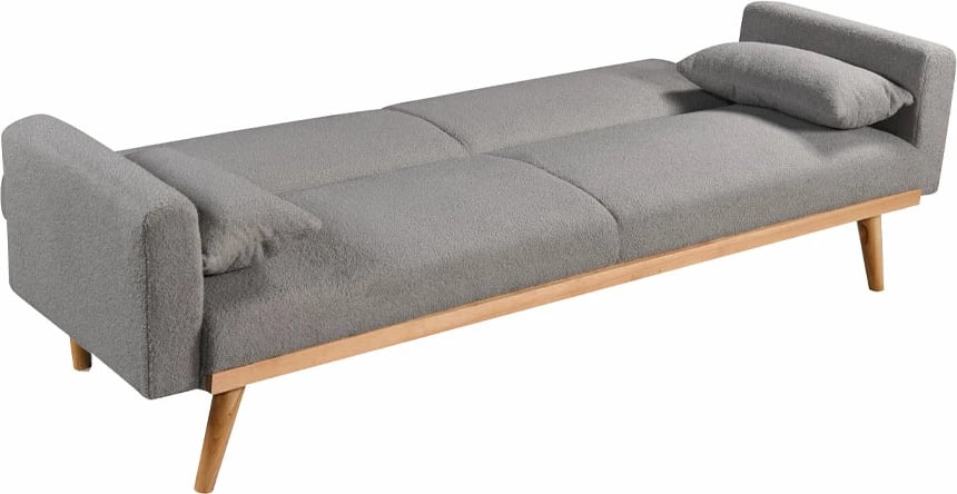 Krevat-sofë Panta, 3 vende, ngjyrë gri e çelët, 210x77x77 cm